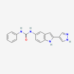 molecular formula C18H15N5O B15407214 n-Phenyl-n'-[2-(1h-pyrazol-4-yl)-1h-indol-5-yl]urea CAS No. 827318-44-5