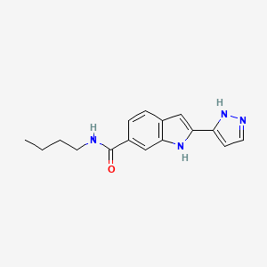 molecular formula C16H18N4O B15407248 N-Butyl-2-(1,2-dihydro-3H-pyrazol-3-ylidene)-2H-indole-6-carboxamide CAS No. 827317-64-6