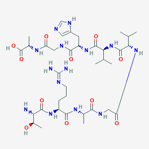 molecular formula C36H62N14O11 B15407268 L-Threonyl-N~5~-(diaminomethylidene)-L-ornithyl-L-alanylglycyl-L-valyl-L-valyl-L-histidylglycyl-L-alanine CAS No. 647837-99-8