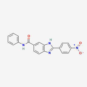 molecular formula C20H14N4O3 B15407319 1H-Benzimidazole-5-carboxamide, 2-(4-nitrophenyl)-N-phenyl- CAS No. 820242-65-7