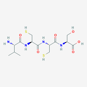 molecular formula C14H26N4O6S2 B15407419 L-Valyl-L-cysteinyl-L-cysteinyl-L-serine CAS No. 798540-69-9