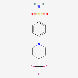 molecular formula C12H15F3N2O2S B15407444 Benzenesulfonamide, 4-[4-(trifluoromethyl)-1-piperidinyl]- CAS No. 827322-89-4