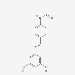 molecular formula C16H15NO3 B15407496 N-{4-[2-(3,5-Dihydroxyphenyl)ethenyl]phenyl}acetamide CAS No. 823804-72-4