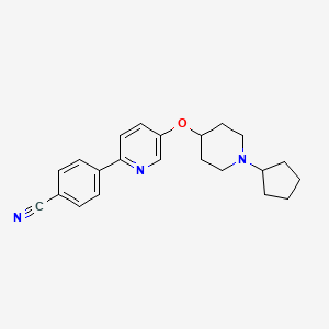 molecular formula C22H25N3O B15407500 Benzonitrile, 4-[5-[(1-cyclopentyl-4-piperidinyl)oxy]-2-pyridinyl]- CAS No. 832735-08-7