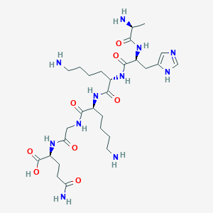 molecular formula C28H49N11O8 B15407521 L-Glutamine, L-alanyl-L-histidyl-L-lysyl-L-lysylglycyl- CAS No. 826990-33-4