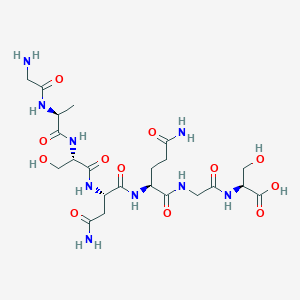 molecular formula C22H37N9O12 B15407558 Glycyl-L-alanyl-L-seryl-L-asparaginyl-L-glutaminylglycyl-L-serine CAS No. 827301-80-4