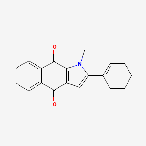 molecular formula C19H17NO2 B15407656 2-(Cyclohex-1-en-1-yl)-1-methyl-1H-benzo[f]indole-4,9-dione CAS No. 830924-85-1