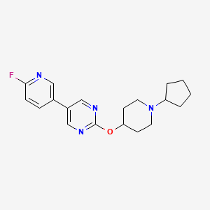 molecular formula C19H23FN4O B15407707 Pyrimidine, 2-[(1-cyclopentyl-4-piperidinyl)oxy]-5-(6-fluoro-3-pyridinyl)- CAS No. 832735-00-9