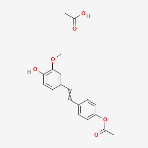 molecular formula C19H20O6 B15407813 Acetic acid;[4-[2-(4-hydroxy-3-methoxyphenyl)ethenyl]phenyl] acetate CAS No. 828269-24-5