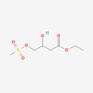 molecular formula C7H14O6S B15407838 Ethyl 3-hydroxy-4-[(methanesulfonyl)oxy]butanoate CAS No. 828276-70-6