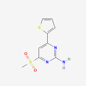 molecular formula C9H9N3O2S2 B15407845 4-(Methanesulfonyl)-6-(thiophen-2-yl)pyrimidin-2-amine CAS No. 832075-86-2