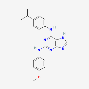 molecular formula C21H22N6O B15407995 N~2~-(4-Methoxyphenyl)-N~6~-[4-(propan-2-yl)phenyl]-7H-purine-2,6-diamine CAS No. 764646-19-7