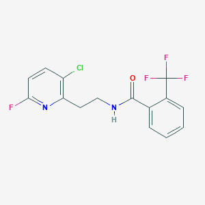 molecular formula C15H11ClF4N2O B15408000 N-[2-(3-Chloro-6-fluoropyridin-2-yl)ethyl]-2-(trifluoromethyl)benzamide CAS No. 830348-14-6