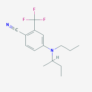 molecular formula C15H19F3N2 B15408058 Benzonitrile, 4-[(1-methylpropyl)propylamino]-2-(trifluoromethyl)- CAS No. 821777-05-3