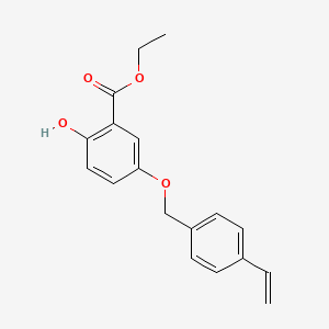 molecular formula C18H18O4 B15408094 Benzoic acid, 5-[(4-ethenylphenyl)methoxy]-2-hydroxy-, ethyl ester CAS No. 834894-11-0