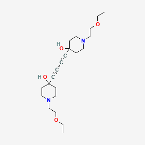 molecular formula C22H36N2O4 B15408097 4,4'-(Buta-1,3-diyne-1,4-diyl)bis[1-(2-ethoxyethyl)piperidin-4-ol] CAS No. 791043-62-4
