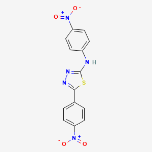 molecular formula C14H9N5O4S B15408134 N,5-bis(4-nitrophenyl)-1,3,4-thiadiazol-2-amine CAS No. 827580-70-1