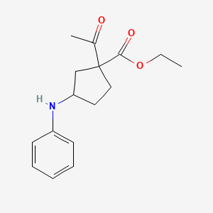 molecular formula C16H21NO3 B15408183 Ethyl 1-acetyl-3-anilinocyclopentane-1-carboxylate CAS No. 833461-30-6