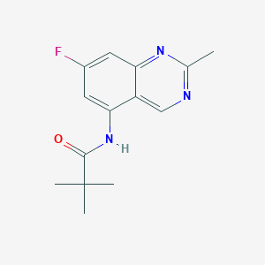 molecular formula C14H16FN3O B15408206 N-(7-Fluoro-2-methylquinazolin-5-yl)-2,2-dimethylpropanamide CAS No. 825654-66-8
