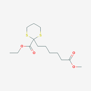 molecular formula C14H24O4S2 B15408221 Ethyl 2-(6-methoxy-6-oxohexyl)-1,3-dithiane-2-carboxylate CAS No. 823813-61-2
