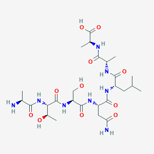 molecular formula C26H46N8O11 B15408268 L-Alanine, L-alanyl-L-threonyl-L-seryl-L-asparaginyl-L-leucyl-L-alanyl- CAS No. 825613-76-1