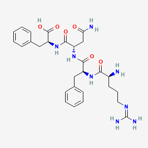 molecular formula C28H38N8O6 B15408526 N~5~-(Diaminomethylidene)-L-ornithyl-L-phenylalanyl-L-asparaginyl-L-phenylalanine CAS No. 798540-18-8