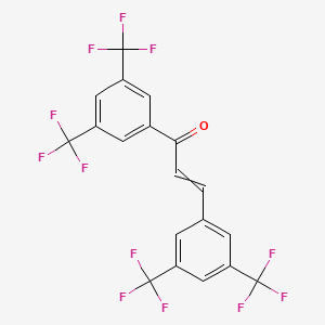 molecular formula C19H8F12O B15408564 1,3-Bis[3,5-bis(trifluoromethyl)phenyl]prop-2-en-1-one CAS No. 819792-77-3