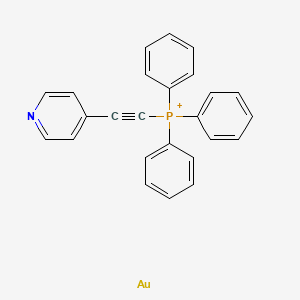 molecular formula C25H19AuNP+ B15408604 gold;triphenyl(2-pyridin-4-ylethynyl)phosphanium CAS No. 825628-22-6