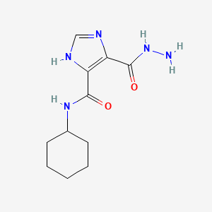 molecular formula C11H17N5O2 B15408613 N-cyclohexyl-4-(hydrazinecarbonyl)-1H-imidazole-5-carboxamide CAS No. 627470-05-7