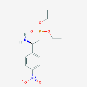 molecular formula C12H19N2O5P B15408633 Phosphonic acid, [(2R)-2-amino-2-(4-nitrophenyl)ethyl]-, diethyl ester CAS No. 827321-07-3
