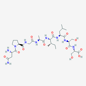 molecular formula C32H55N9O12 B15408637 L-Asparaginyl-L-prolylglycyl-L-alanyl-L-isoleucyl-L-leucyl-L-seryl-L-serine CAS No. 574750-53-1