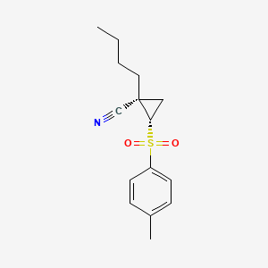 molecular formula C15H19NO2S B15408829 (1S,2S)-1-Butyl-2-(4-methylbenzene-1-sulfonyl)cyclopropane-1-carbonitrile CAS No. 827342-44-9