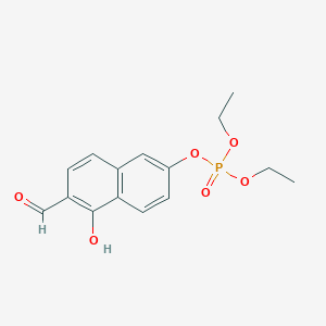 molecular formula C15H17O6P B15409000 Phosphoric acid, diethyl 6-formyl-5-hydroxy-2-naphthalenyl ester CAS No. 822520-93-4