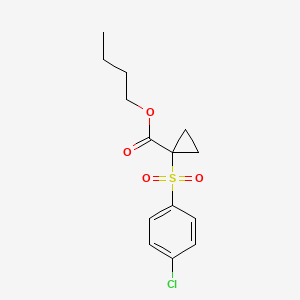 molecular formula C14H17ClO4S B15409008 Butyl 1-(4-chlorobenzene-1-sulfonyl)cyclopropane-1-carboxylate CAS No. 629597-61-1