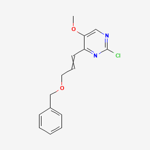 molecular formula C15H15ClN2O2 B15409023 4-[3-(Benzyloxy)prop-1-en-1-yl]-2-chloro-5-methoxypyrimidine CAS No. 799270-79-4