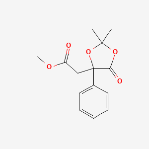 molecular formula C14H16O5 B15409060 Methyl (2,2-dimethyl-5-oxo-4-phenyl-1,3-dioxolan-4-yl)acetate CAS No. 830341-92-9
