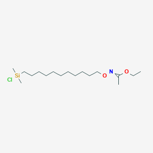 molecular formula C17H36ClNO2Si B15409062 Ethyl N-({11-[chloro(dimethyl)silyl]undecyl}oxy)ethanimidate CAS No. 822497-68-7