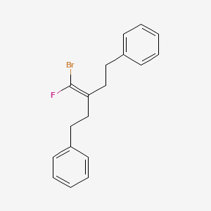 molecular formula C18H18BrF B15409067 Benzene, 1,1'-[3-(bromofluoromethylene)-1,5-pentanediyl]bis- CAS No. 729613-27-8