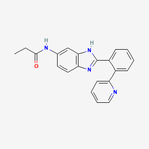 molecular formula C21H18N4O B15409096 Propanamide, N-[2-[2-(2-pyridinyl)phenyl]-1H-benzimidazol-5-yl]- CAS No. 824395-07-5