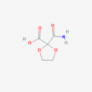 molecular formula C5H7NO5 B154091 2-Carbamoyl-1,3-dioxolane-2-carboxylic acid CAS No. 137307-56-3