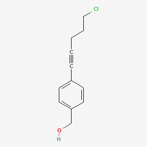 molecular formula C12H13ClO B15409105 Benzenemethanol, 4-(5-chloro-1-pentynyl)- CAS No. 830329-22-1