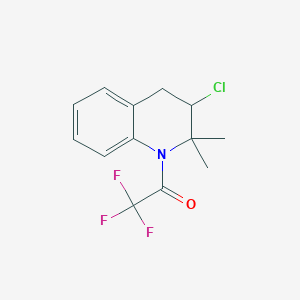 molecular formula C13H13ClF3NO B15409119 Quinoline, 3-chloro-1,2,3,4-tetrahydro-2,2-dimethyl-1-(trifluoroacetyl)- CAS No. 828939-08-8