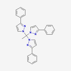 molecular formula C29H24N6 B15409161 1H-Pyrazole, 1,1',1''-ethylidynetris[3-phenyl- CAS No. 558477-39-7