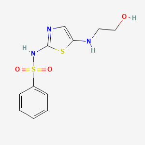 molecular formula C11H13N3O3S2 B15409467 Benzenesulfonamide, N-[5-[(2-hydroxyethyl)amino]-2-thiazolyl]- CAS No. 828920-53-2
