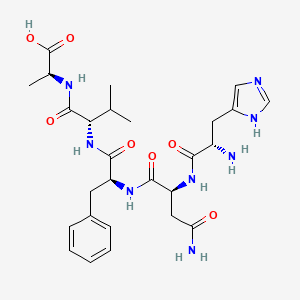 molecular formula C27H38N8O7 B15409500 L-Histidyl-L-asparaginyl-L-phenylalanyl-L-valyl-L-alanine CAS No. 831189-79-8
