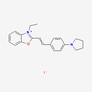 molecular formula C21H23IN2O B15409533 3-Ethyl-2-{2-[4-(pyrrolidin-1-yl)phenyl]ethenyl}-1,3-benzoxazol-3-ium iodide CAS No. 612839-72-2