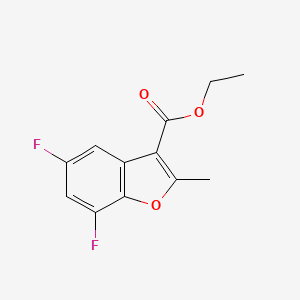 molecular formula C12H10F2O3 B15409551 Ethyl 5,7-difluoro-2-methyl-1-benzofuran-3-carboxylate CAS No. 826990-66-3