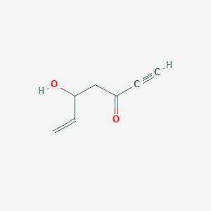 molecular formula C7H8O2 B15409833 5-Hydroxyhept-6-en-1-yn-3-one CAS No. 724460-44-0