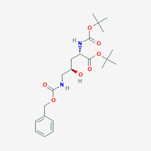 molecular formula C22H34N2O7 B015410 tert-butyl 5-benzyloxycarbonylamino-2(S)-tert-butoxycarbonylamino-4(R)-hydroxypentanoate CAS No. 371972-14-4