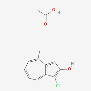 molecular formula C13H13ClO3 B15410082 Acetic acid;1-chloro-4-methylazulen-2-ol CAS No. 632302-06-8